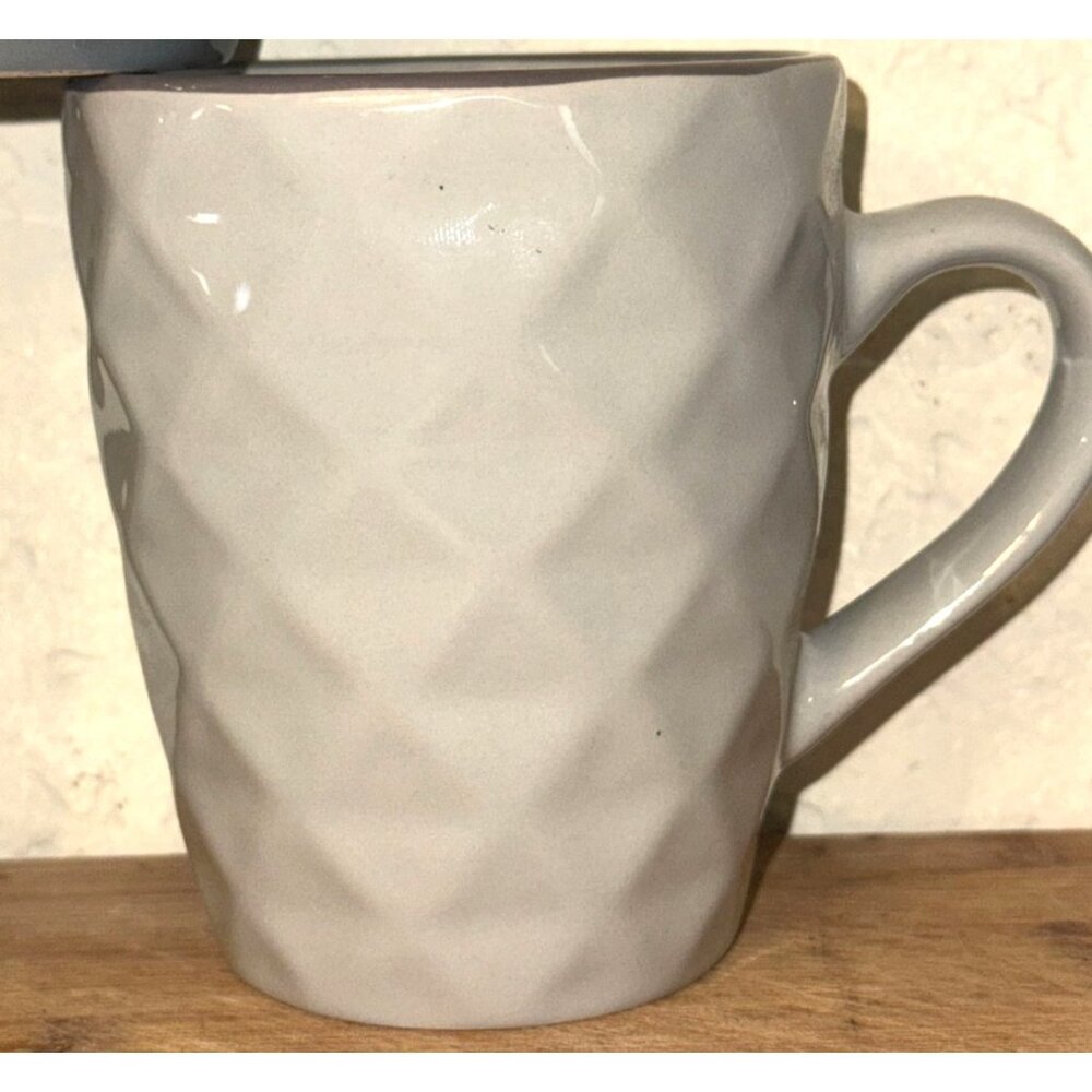 Elama Diamond Textured Ceramic Mugs